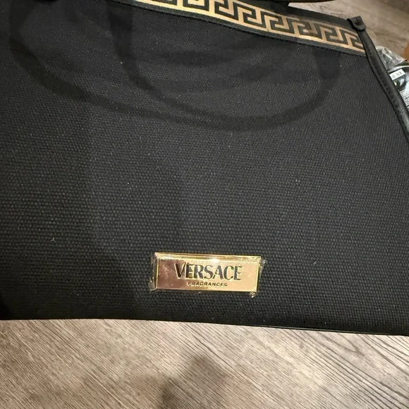 VERSACE Fragances mini tote canvas mix leather bag - Picture 3 of 10